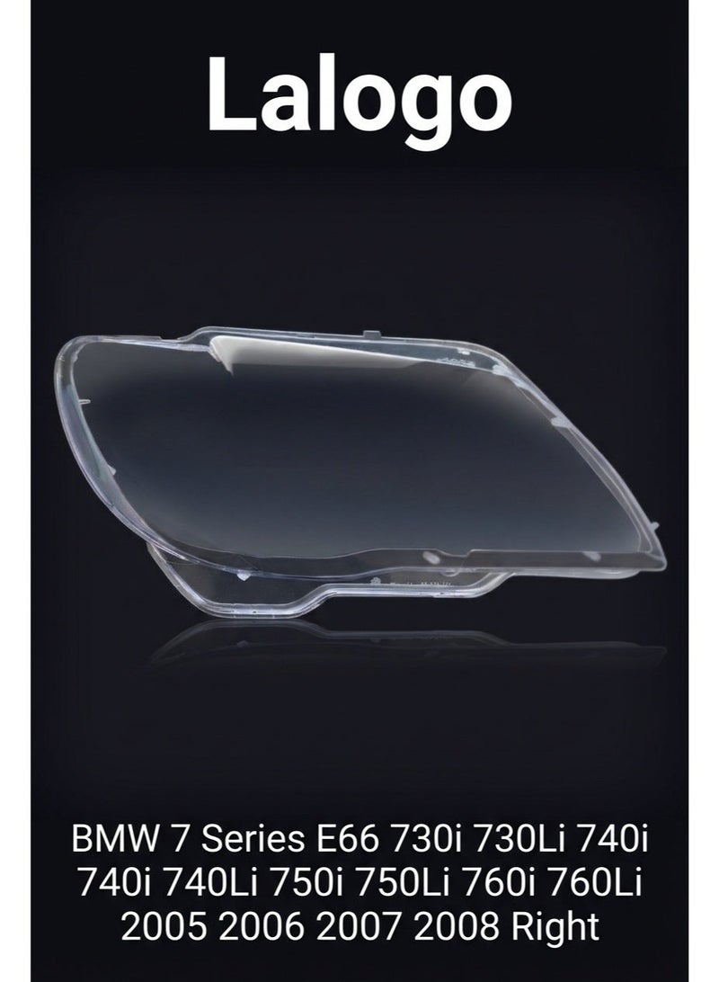 Headlight Lens Cover for BMW 7 Series E66 730i 730Li 740i 740Li 750i 750Li 760i 760Li 2005 2006 2007 2008 Right-10302002R